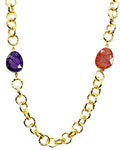 Style the Double Gemstone Gold Plated Necklace exclusively at Born To Glam
