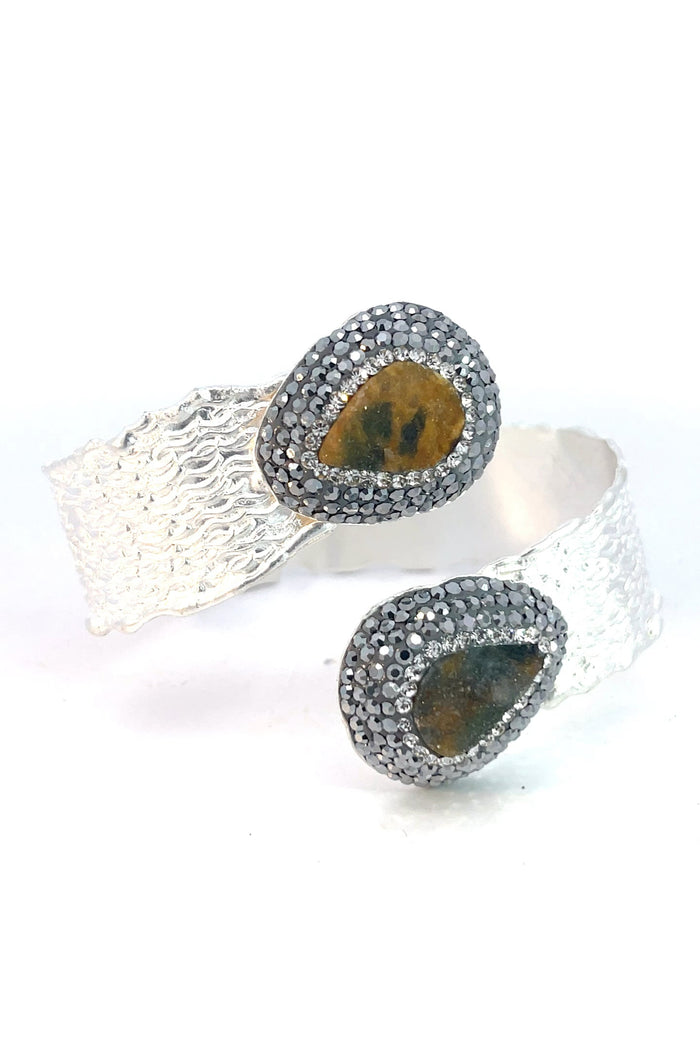 Green Druzy Chrysoprase Silver