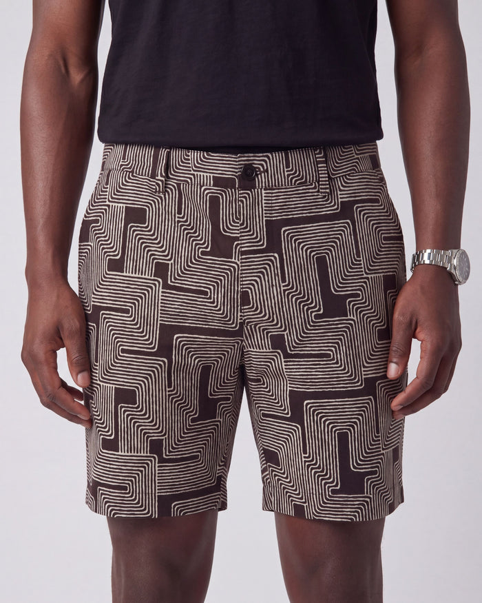 EDWARD INTER TWINE BLACK MENS FLAT FRONT SHORT