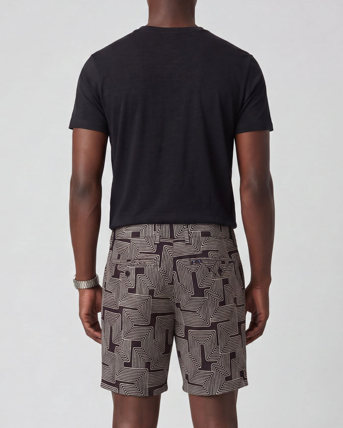 EDWARD INTER TWINE BLACK MENS FLAT FRONT SHORT