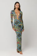 This is an image of Esme Dress in Casino - RESA featuring a model wearing the dress