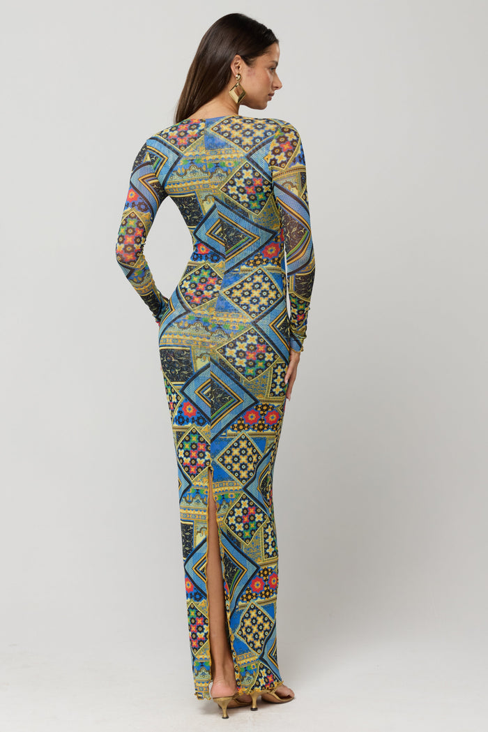 This is an image of Esme Dress in Casino - RESA featuring a model wearing the dress