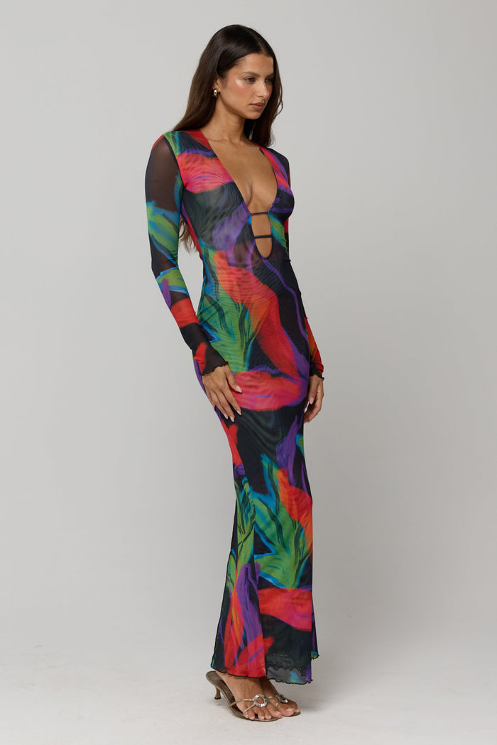 This is an image of Esme Dress in Mai Tai - RESA featuring a model wearing the dress