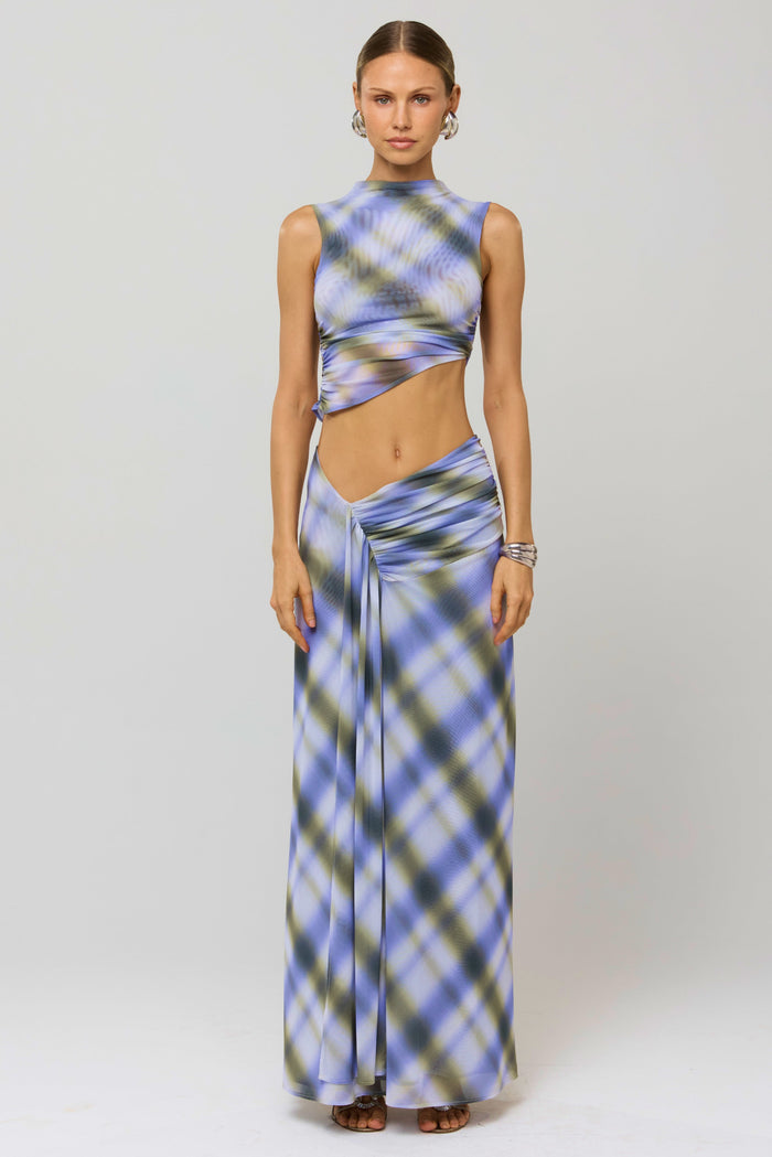 This is an image of Estelle Skirt in Blur - RESA featuring a model wearing the dress