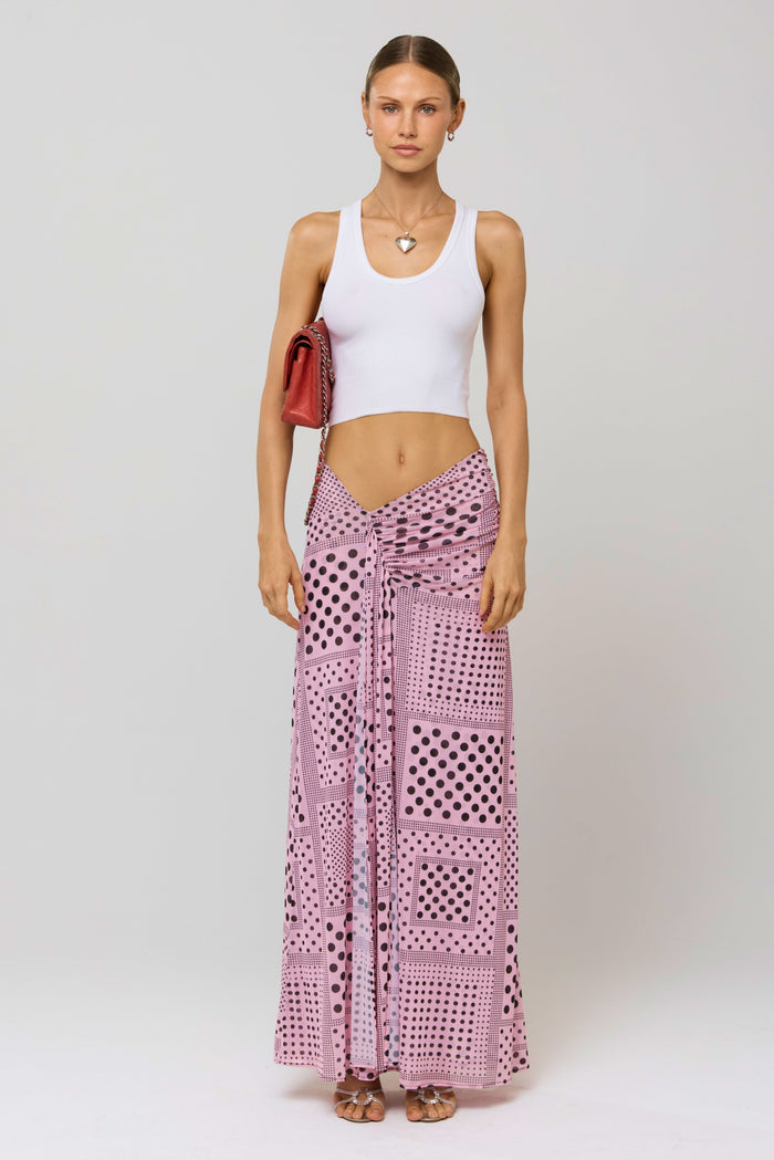 This is an image of Estelle Skirt in Lauper - RESA featuring a model wearing the dress