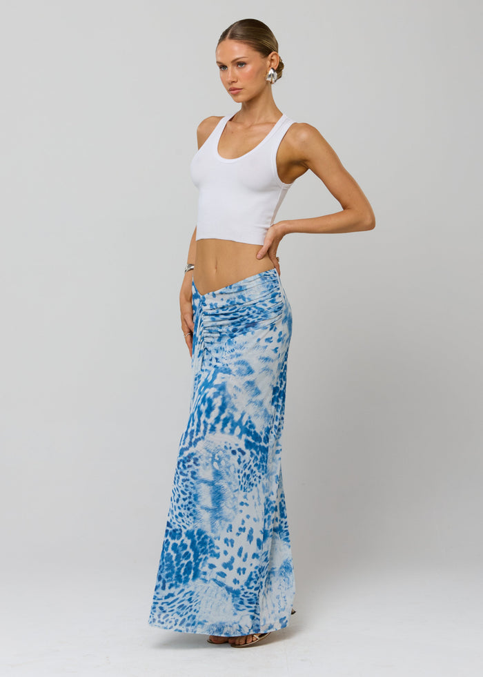 This is an image of Estelle Skirt in Neve - RESA featuring a model wearing the dress
