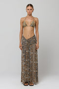 This is an image of Estelle Skirt in Serpent - RESA featuring a model wearing the dress
