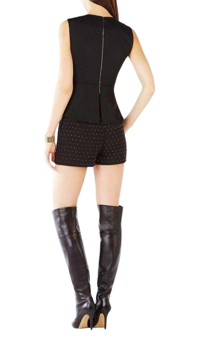BCBGMAXAZRIA Feathered Burnout Floral Jacquard Top - Runway Catalog