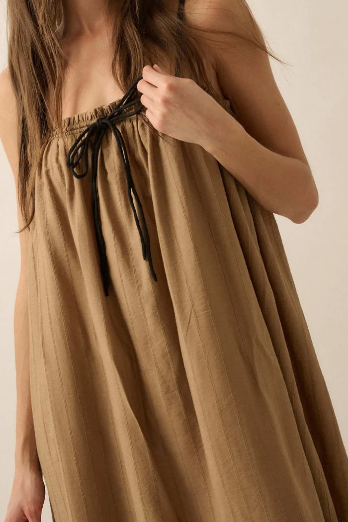 Finding Freedom Tonal-Stripe Trapeze Maxi Dress - ShopPromesa