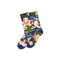 Floral Crew Socks 'Faded Blue'