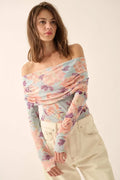 Floral Embrace Floral Mesh Foldover Bodysuit - ShopPromesa