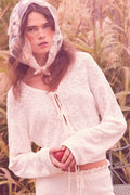 Flower Song Floral Jacquard Knit Tie-Front Cardigan - ShopPromesa