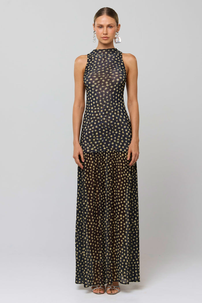 This is an image of Frida Dress in Celeste - RESA featuring a model wearing the dress