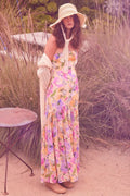 Garden Glow Floral Chiffon Strapless Maxi Dress - ShopPromesa