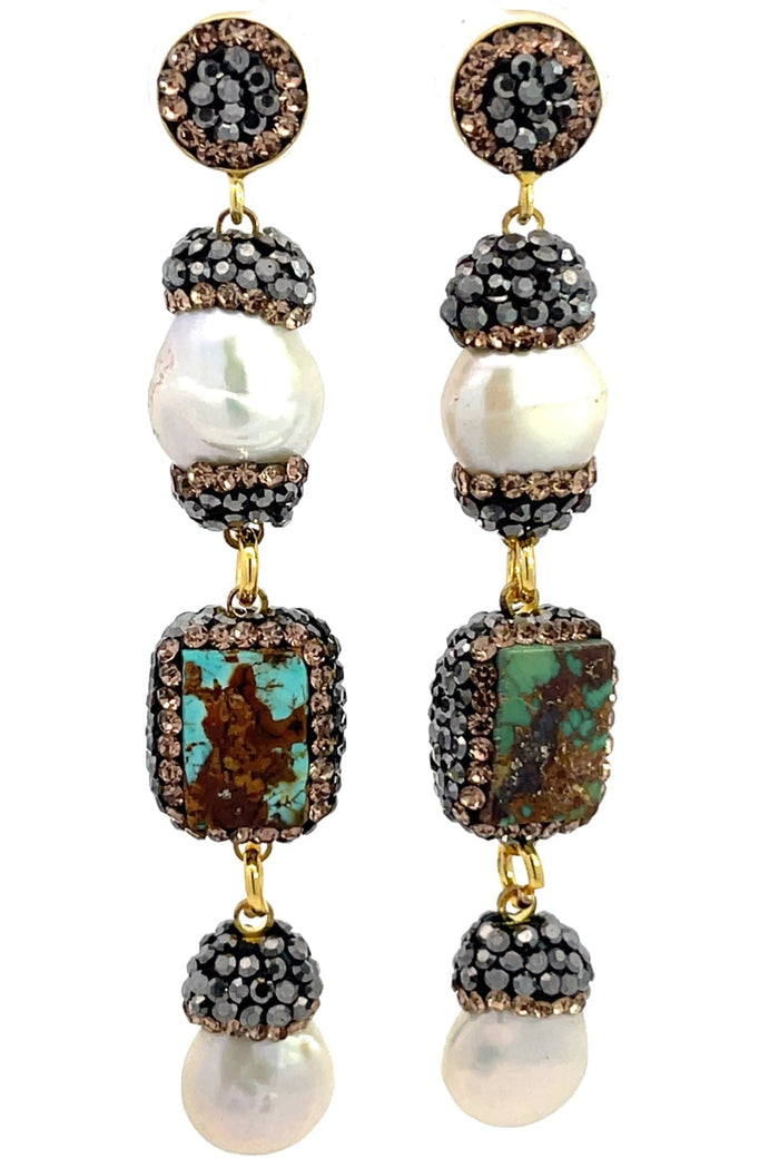Style the Gemstone Multi Tier Crystal 925 Sterling Silver Dangle Earrings exclusively at Born To Glam