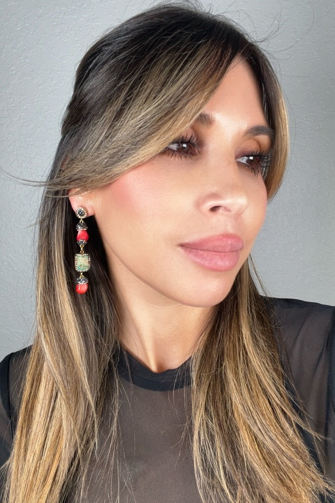Style the Gemstone Multi Tier Crystal 925 Sterling Silver Dangle Earrings exclusively at Born To Glam