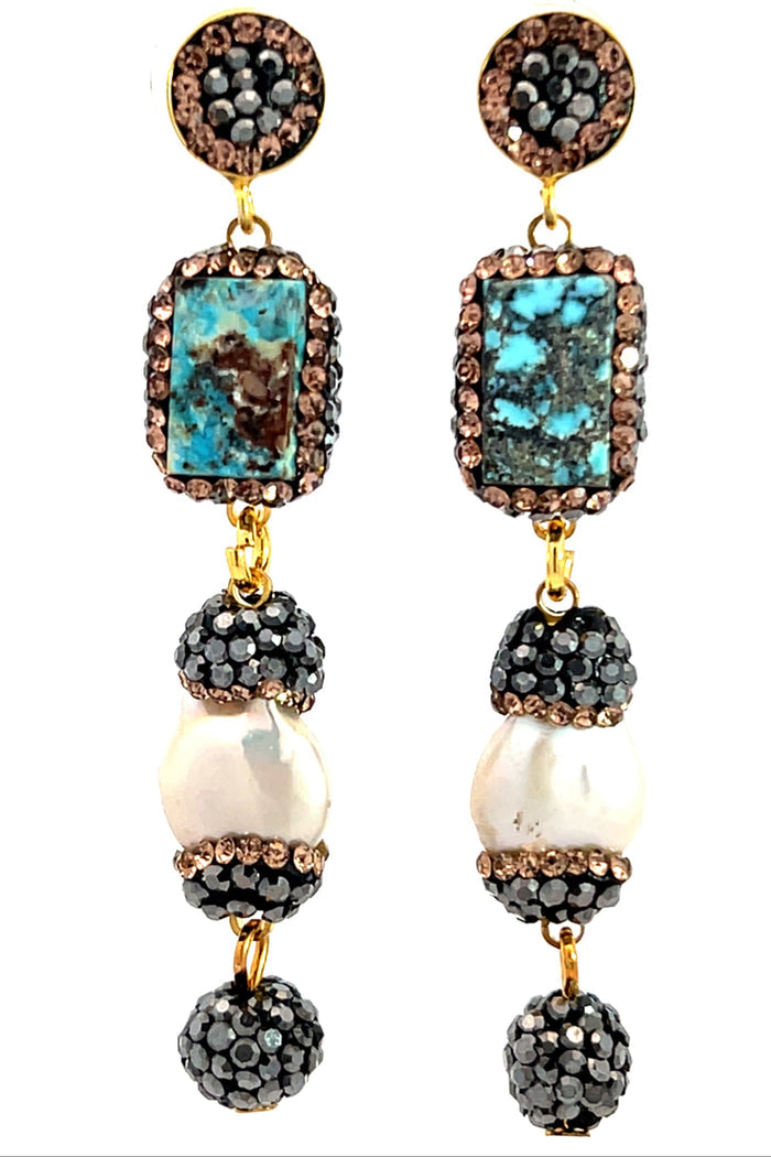 Style the Gemstone Multi Tier Crystal 925 Sterling Silver Dangle Earrings exclusively at Born To Glam