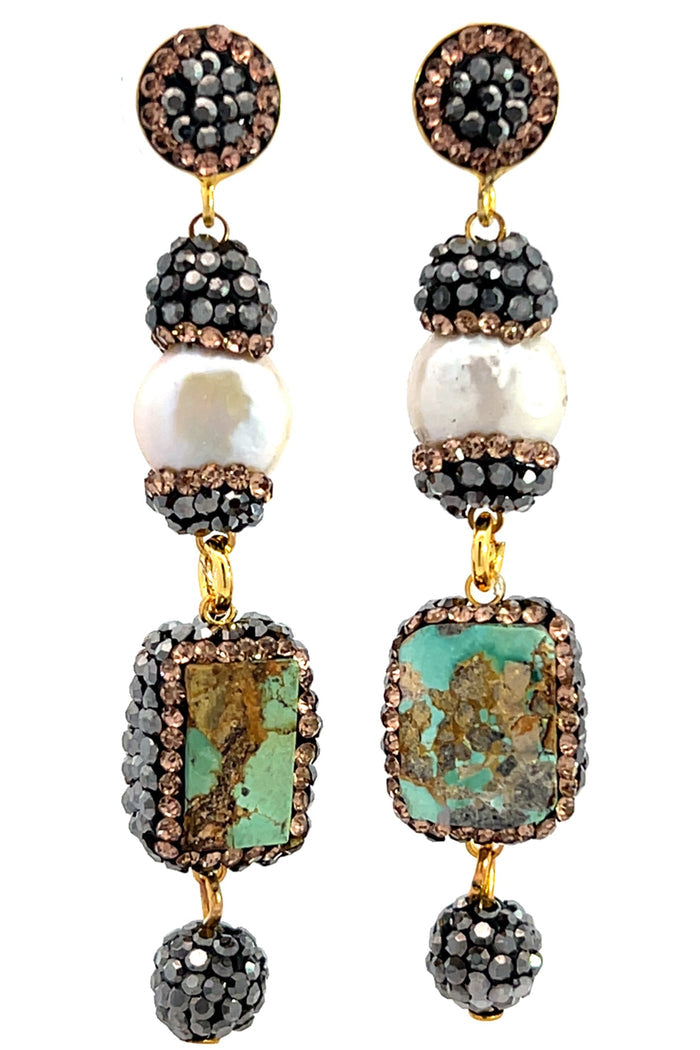 Style the Gemstone Multi Tier Crystal 925 Sterling Silver Dangle Earrings exclusively at Born To Glam