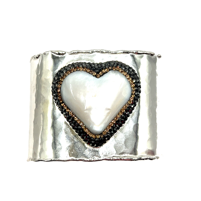 Style the Gemstone Silver Adjustable Cuff Bracelet exclusively at Born To Glam
