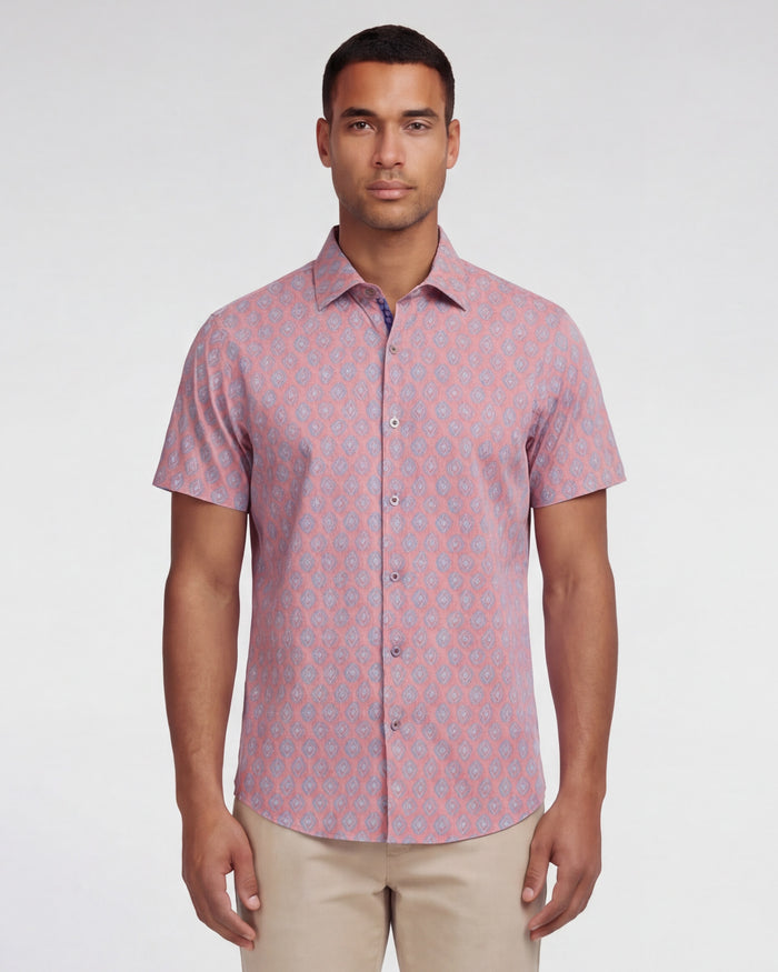 GEORGE MUD GEO CORAL MENS PRINTED SHIRT