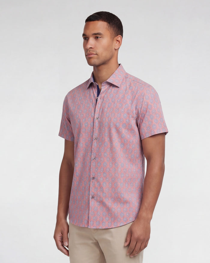 GEORGE MUD GEO CORAL MENS PRINTED SHIRT