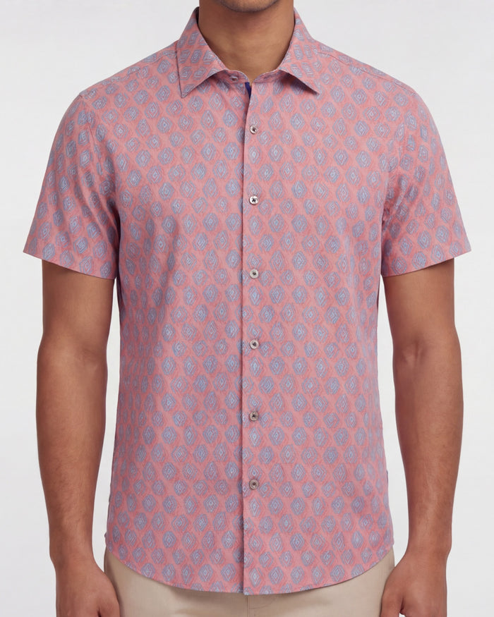 GEORGE MUD GEO CORAL MENS PRINTED SHIRT