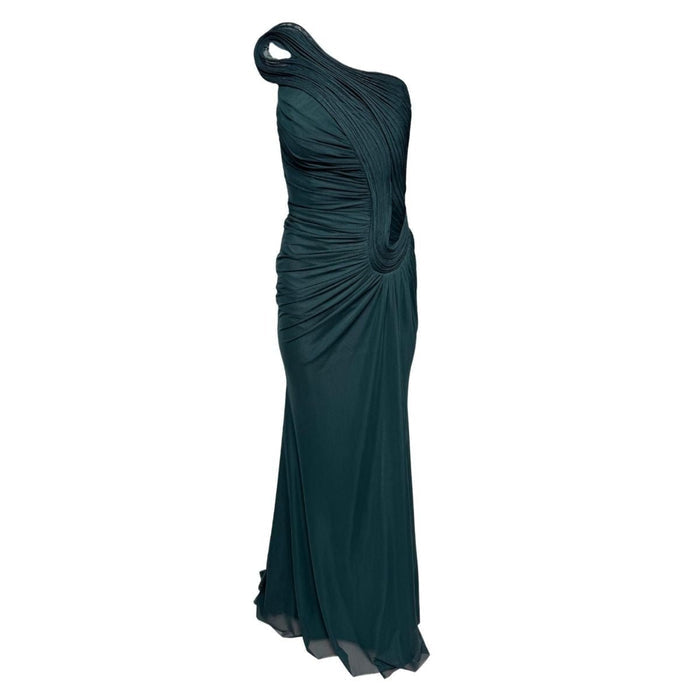 Cult Moda Gilded Waves Green Cocktail Dress - Runway Catalog
