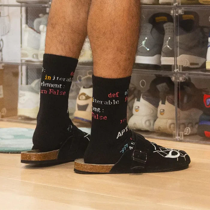 Glitch - Syntax Code Socks 'Black'
