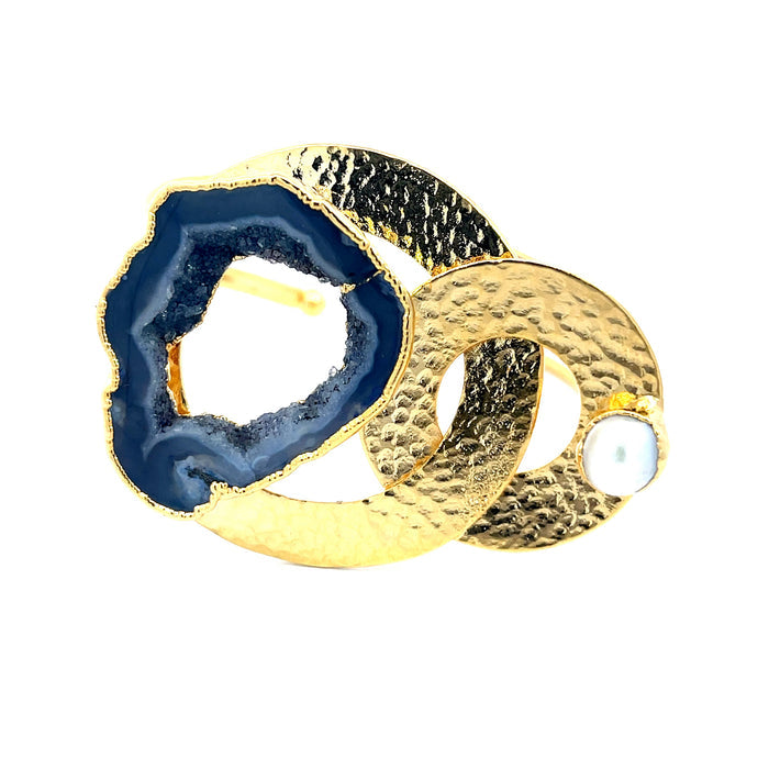 Style the Gold Brass Black Druzy Set exclusively at Born To Glam
