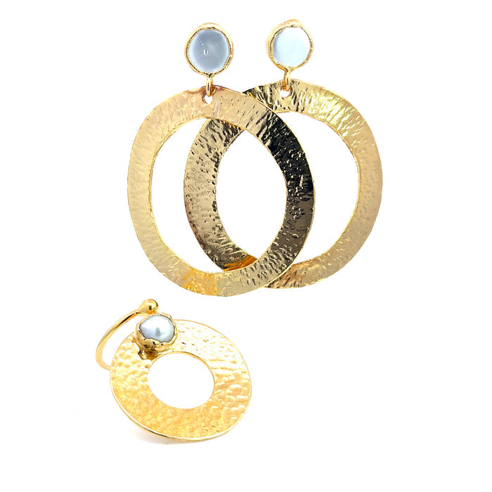 Style the Gold Brass Black Druzy Set exclusively at Born To Glam