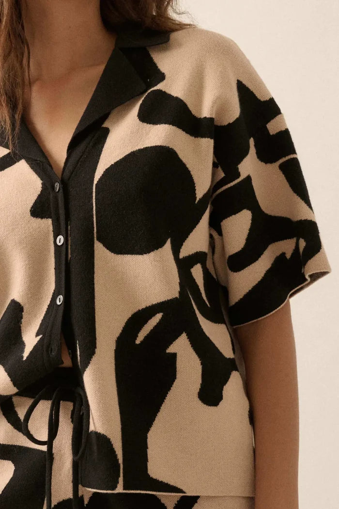 Graphic Garden Floral Jacquard Knit Shirt - ShopPromesa