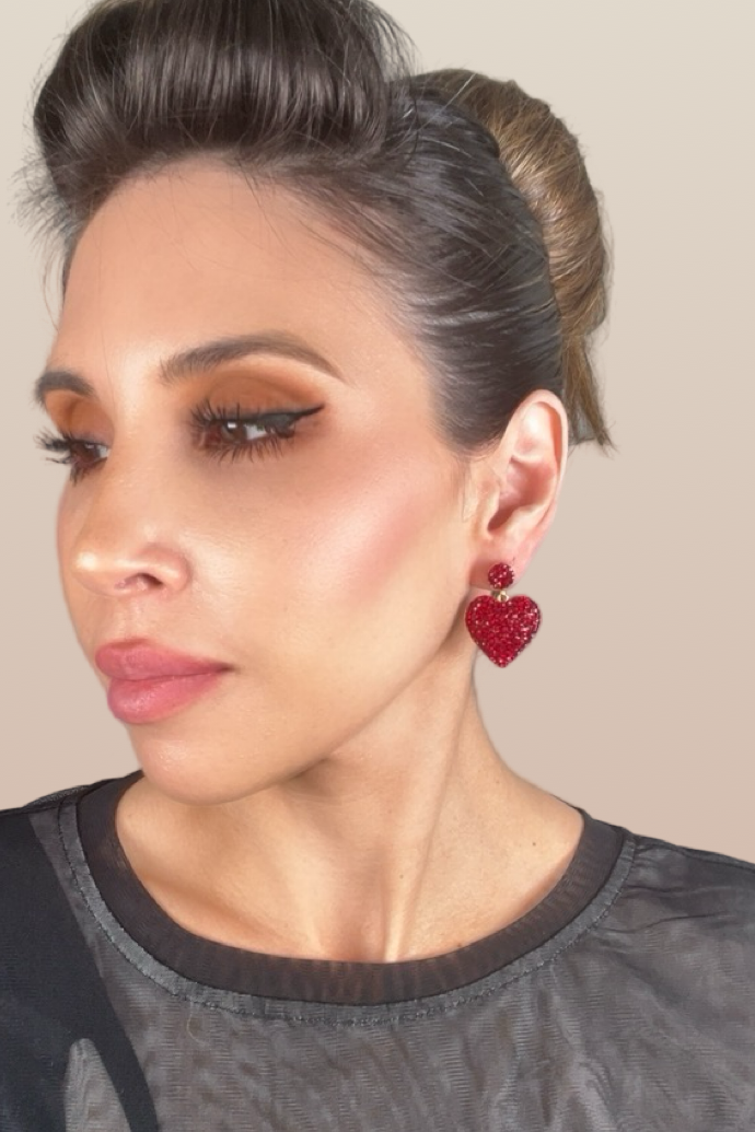Style the Heart Crystal 925 Sterling Silver Earrings exclusively at Born To Glam