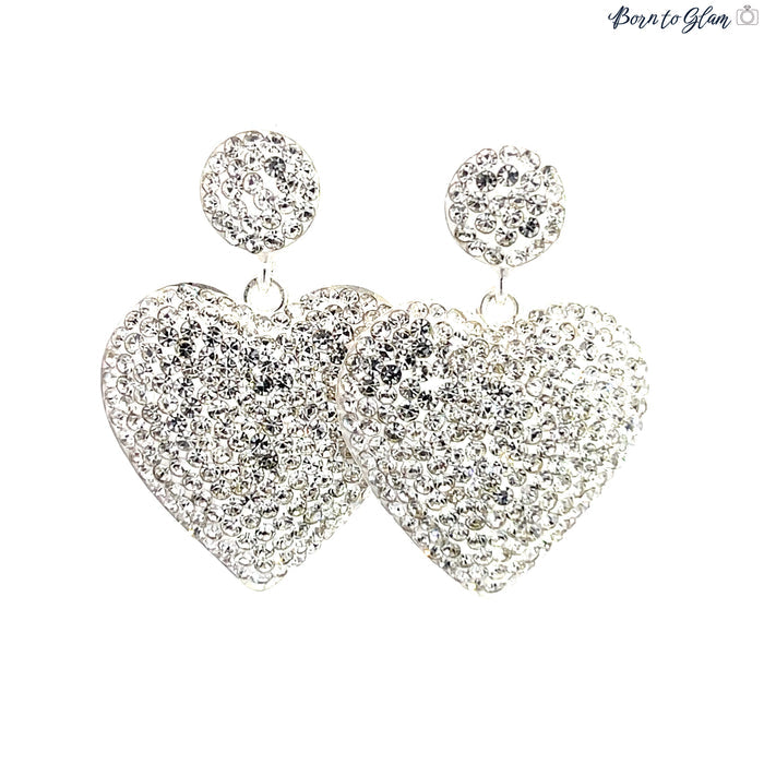 Style the Heart Crystal 925 Sterling Silver Earrings exclusively at Born To Glam