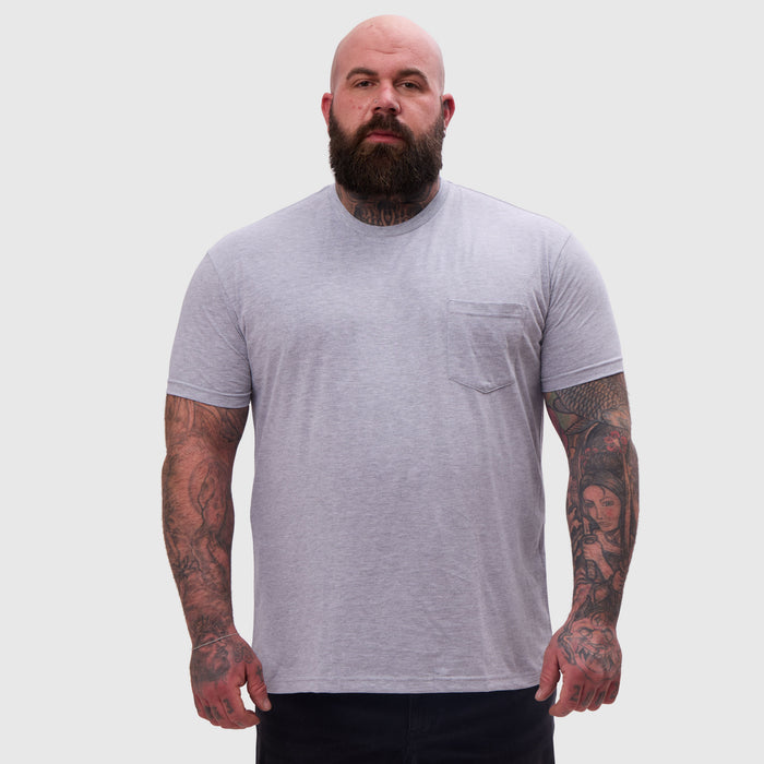 Heather Grey Pocket Crew Neck