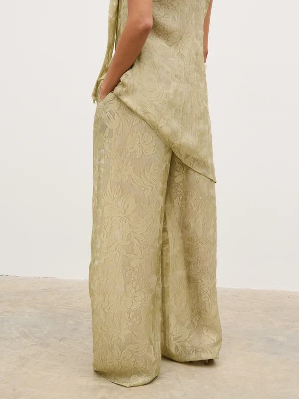 Inca Drawstring Trousers (Olive Floral)