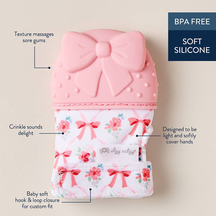Itzy Mitt™ Silicone Teething Mitts: Bow