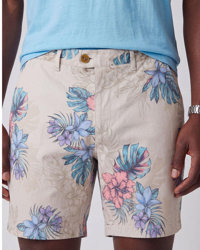 JOHN EXOTIC FLORAL NEUTRAL MENS FLAT FRONT SHORT
