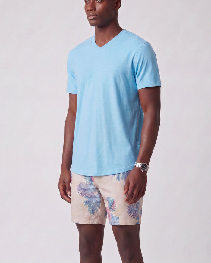 JOHN EXOTIC FLORAL NEUTRAL MENS FLAT FRONT SHORT