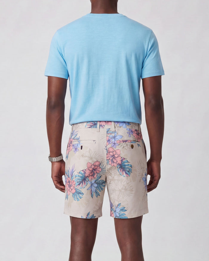 JOHN EXOTIC FLORAL NEUTRAL MENS FLAT FRONT SHORT