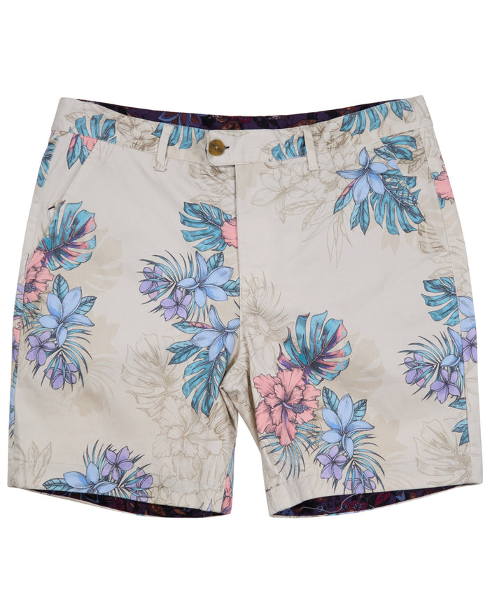JOHN EXOTIC FLORAL NEUTRAL MENS FLAT FRONT SHORT