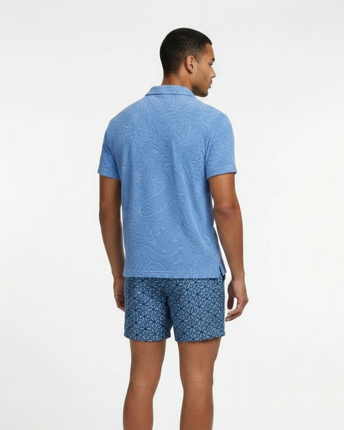 JOHNNY TOWEL POLO SHIRT IN ROYAL