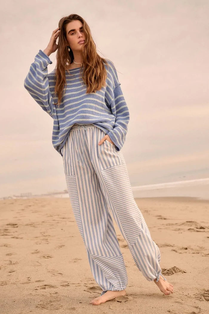 Jump for Joy Striped Drawstring Parachute Pants - ShopPromesa