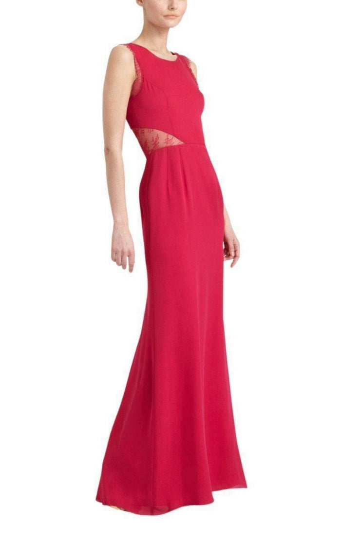BCBGMAXAZRIA Karey Maxi Lace Detail Turkish Pink Dress - Runway Catalog