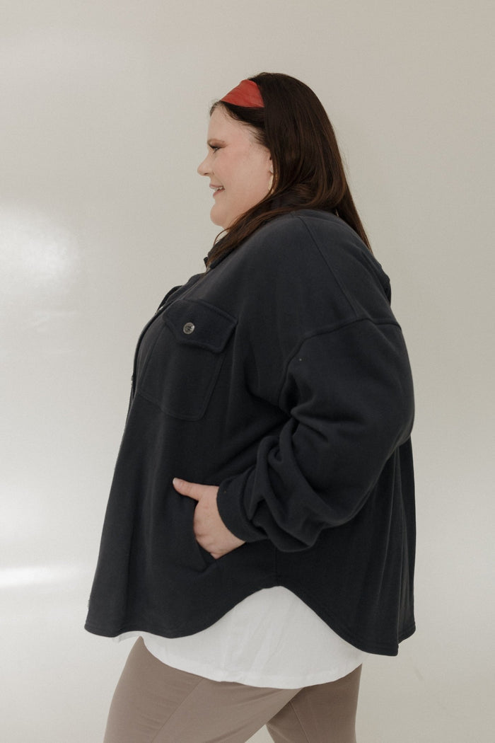 KNIT SHACKET IN MIDNIGHT - Love Marlow