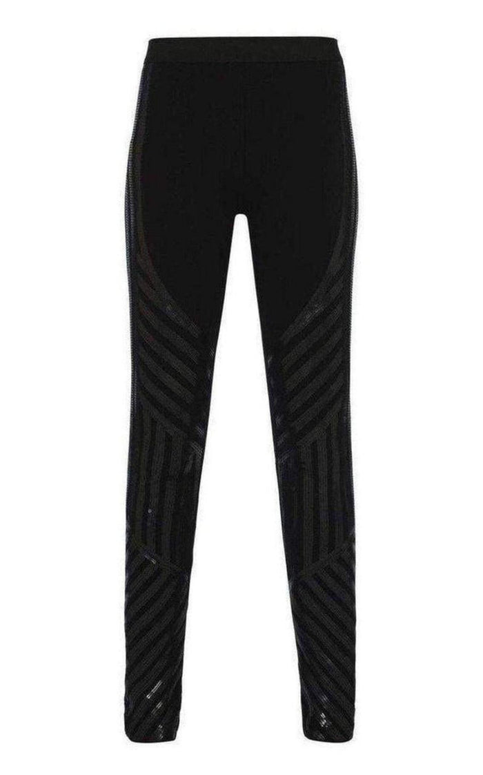 BCBGMAXAZRIA Lacie Linear Motif Sequin Legging - Runway Catalog