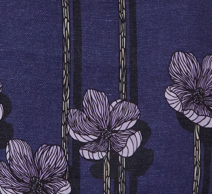 LANDON CRAFTY FLORAL LINEN SHIRT - NAVY