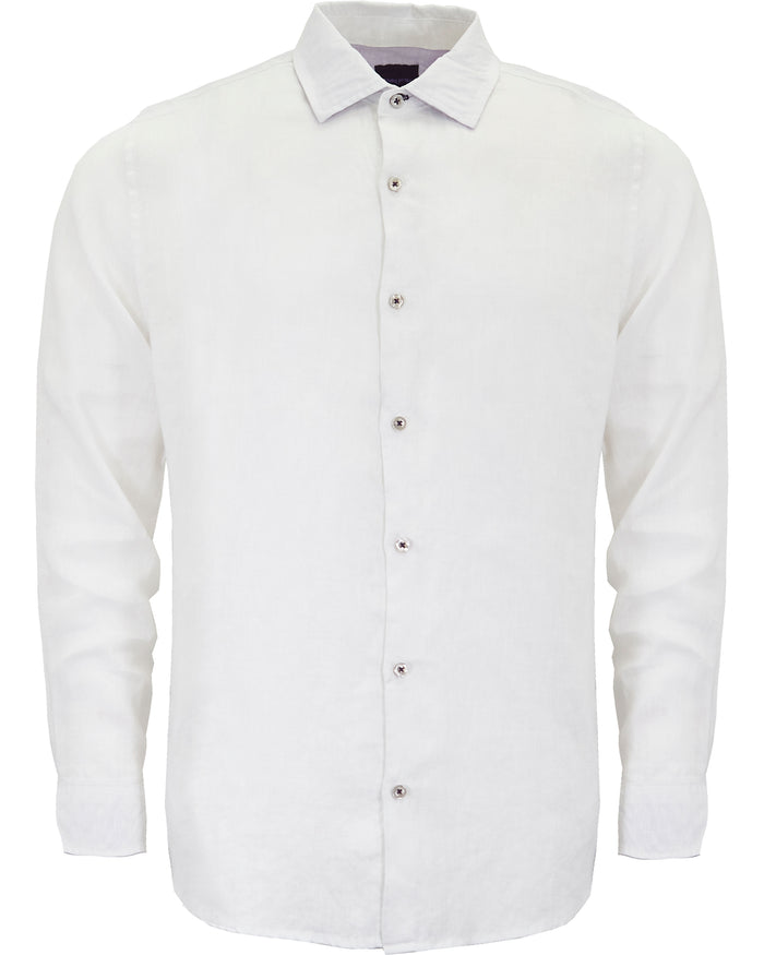 LAURENT LINEN SHIRT - WHITE