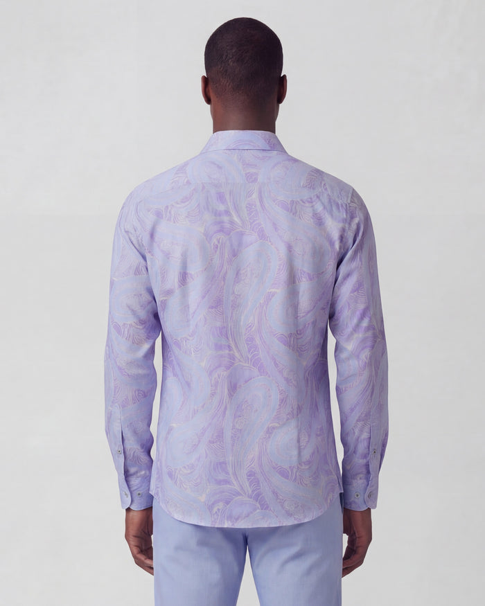 LAURENT MARAKESH PAISLEY HELIO MENS LINEN PRINTED SHIRT