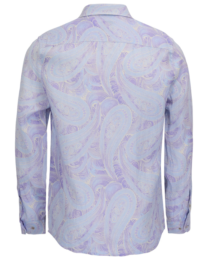 LAURENT MARAKESH PAISLEY HELIO MENS LINEN PRINTED SHIRT