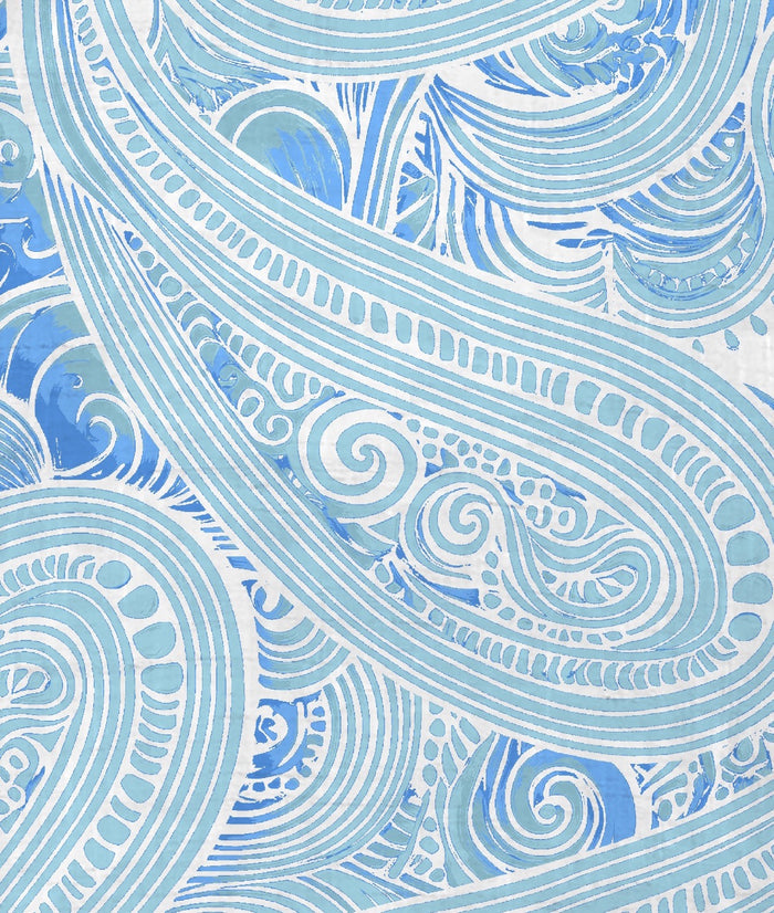 LAURENT MARAKESH PAISLEY TEAL MENS LINEN PRINTED SHIRT